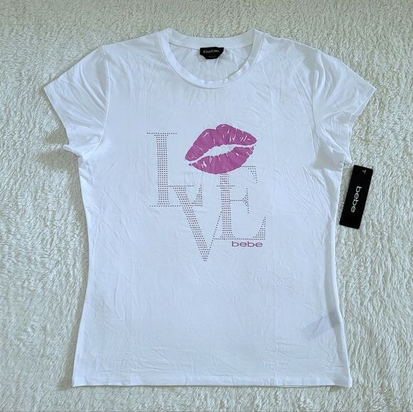 bebe Tops - bebe "Love"💜 Lips💋 Top - NWT